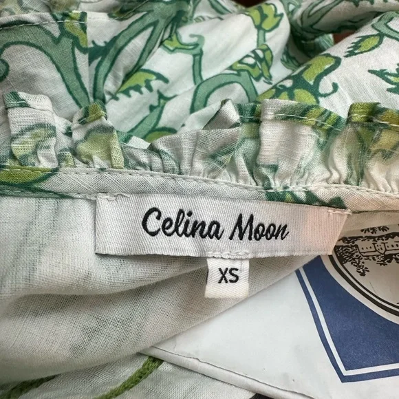 CELINA MOON Green and White Floral Sundress - Picture 4 of 4